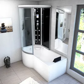 AcquaVapore Kombination Badewanne Dusche K55-R31 Duschtempel 100x170 cm