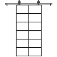 vidaXL Schiebetür mit Beschlag 102x205 cm ESG-Glas & Aluminium