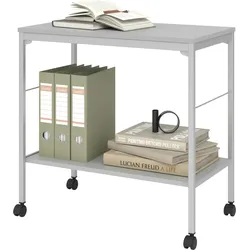 bümö Aktenwagen mit Rollen als fahrbare Ablage von Aktenordner & Co in grau