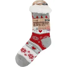Antonio Kuschelige Hüttensocken im Norweger Design 35-42 Rot