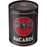 Nostalgic-Art Retro Spardose, 1 l, Bacardi – Logo Black – Geschenk-Idee als Bar-Zubehör, Original Lizenzprodukt (OLP), Sparschwein aus Metall, Vintage Blech-Sparbüchse