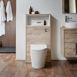 WC-Einheit 60cm mit Stand-Toilette in heller Eiche - Hoxton, von Hudson Reed