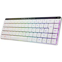 Asus ROG Falchion RX Low Profile 65% kompakte kabellose Gaming-Tastatur, vorgeschmierte ROG RX rote Low-Profile-optische Schalter, Silikon-Dämpfungsschaum, interaktives Touch-Panel, RGB-Weiß,
