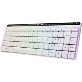 Asus ROG Falchion RX Low Profile 65% kompakte kabellose Gaming-Tastatur, vorgeschmierte ROG RX rote Low-Profile-optische Schalter, Silikon-Dämpfungsschaum, interaktives Touch-Panel, RGB-Weiß,