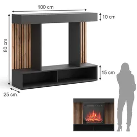 Vicco Elektrokamin Lynea Schwarz