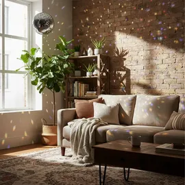 Relaxdays Discokugel, 20cm mit Motor Ø Licht