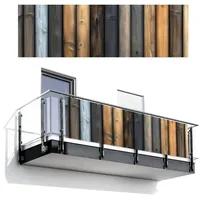 MuchoWow Balkon-Sichtschutz, Teak, Kunststoff, Rechteckig, 300x95 cm, Sonnen- & Sichtschutz, Sichtschutz Garten, Balkon Sichtschutze