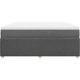 vidaXL Boxspringbett 180 x 200 cm Dunkelgrau