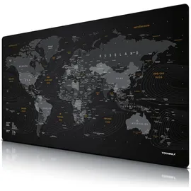 Titanwolf Gaming Mauspad, XXXL 1500 x 800 x 3 mm Schreibtischunterlage Extralarge / Waschbar, Weltkarte