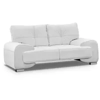Beautysofa Sofa, Weiß, Leder, 185x88x98 cm, Wohnzimmer, Sofas & Couches, Sofas, 2-Sitzer Sofas