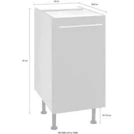 OPTIFIT Unterschrank Bern 40 cm breit, mit 1 Tür mit höhenverstellbaren Füßen, mit Metallgriff