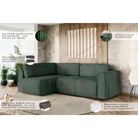 OTTO home Eckcouch Polyester mit Bettkasten 2-Sitzer Beige