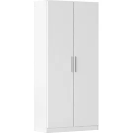 Rauch Mehrzweckschrank RAUCH "Garderobe Kleiderschrank Schrank Schuhschrank Putzschrank MINOSA", weiß (alpinweiß, griffe alu), B:91cm H:197cm T:41cm, Holzwerkstoff, Schränke, Mehrzweckschrank, In 4 Breiten mit vielen Einlegeböden für viel Stauraum MADE IN