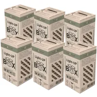 holz4home 6er SET Grillkohle Premium Light UP Box 4in1 Grillanzünder Grillkohle