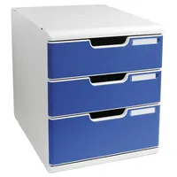 Exacompta Schubladenbox Modulo A4+ 3 Schubladen - Blau