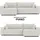 idohome Ecksofa 3-Sitzer mit Schlaffunktion und Bettkasten Beige