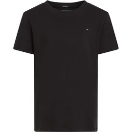 Tommy Hilfiger Jungen T-Shirt Kurzarm Rundhalsausschnitt, schwarz, (Meteorite), 16 Jahre