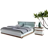 Xlmoebel Schlafzimmer-Set Luxuriöses Designer-Bett mit eleganten Nachttischen in Hochglanz Weiß, (3-tlg., 3tlg. Schlafzimmer Set (Bett + 2x Nachttische)(TRK), Hergestellt in Europa weiß