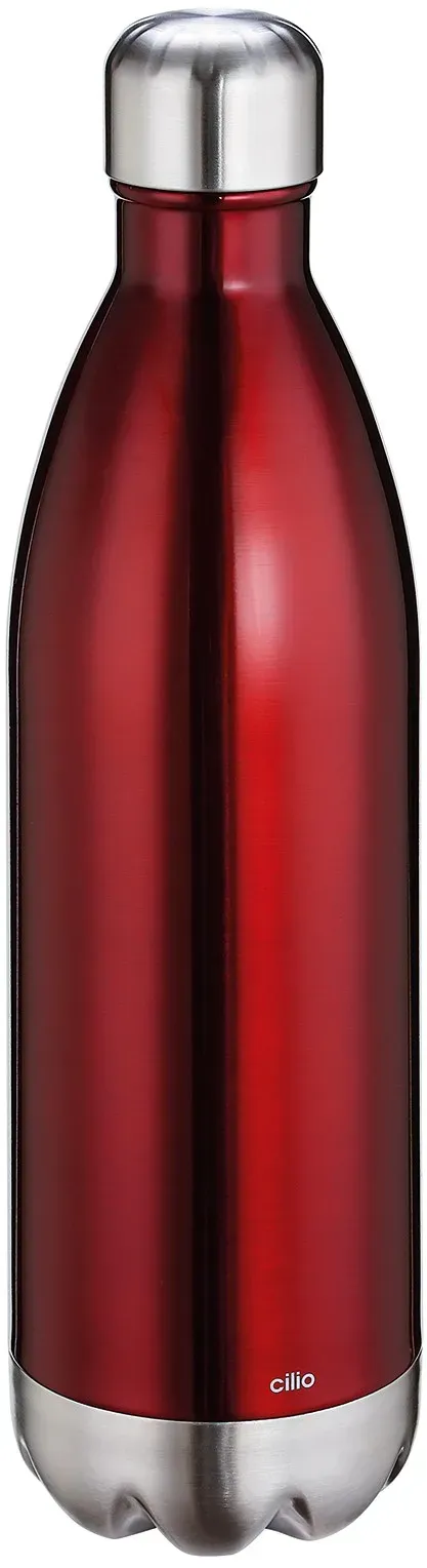 CILIO Isolierflasche ELEGANTE 1,0 Liter Edelstahl rot-metallic Trinkflasche