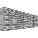 AL Briefkastensysteme 54 Fächer Premium Edelstahl Briefkasten Anlage für Post A4, modern, robust und wetterfest, Artikelnummer: 132V54EA6