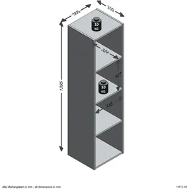 FMD Mega 4 Aktenregal 36,5 x 140,5 x 33,0 cm weiß