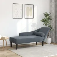 VidaXL Chaiselongue mit Kissen Dunkelgrau Samt