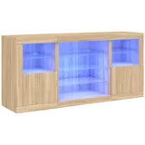 Helloshop26 - Buffet Sideboard Kommode Kleiderschrank Aufbewahrungsmöbel Organizer für Küche Wohnzimmer Lounge mit LED-Beleuchtung 02_0029938