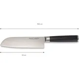 Echtwerk Damaszener Santokumesser 18 cm Schwarz/Silber