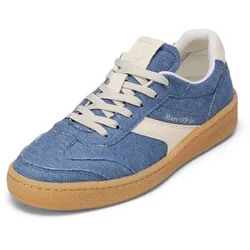 Sneaker MARC O'POLO "aus Denim", Damen, Gr. 42, denim, natural cotton, Obermaterial: 100% Baumwolle, unifarben, Schuhe Retrosneaker