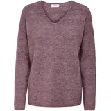 Only Damen Warmer Strickpullover | Knitted Basic Stretch Sweater | Langarm V-Ausschnitt Shirt ONLCAMILLA, Farben:Braun, Größe:S