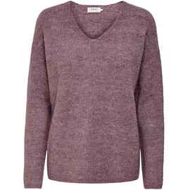 Only Damen Warmer Strickpullover | Knitted Basic Stretch Sweater | Langarm V-Ausschnitt Shirt ONLCAMILLA, Farben:Braun, Größe:S