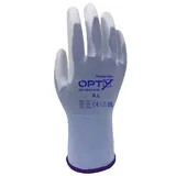 Wonder Grip® OP-1300WB Arbeitshandschuh OptyTM, Gr. L/9, ultradünn, PU-beschichtet, für allgemeine Tätigkeiten, Hitzeschutz, 1x Paar L/R, weiß/blau
