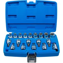 BGS Bit-Einsatz-/Steckschlüssel-Einsatz-Satz 19-tlg. 12,5 mm (1/2") E-Profil / T-Profil