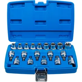 BGS Bit-Einsatz-/Steckschlüssel-Einsatz-Satz 19-tlg. 12,5 mm (1/2") E-Profil / T-Profil