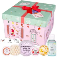 BadeFee Beauty Adventskalender für Frauen "Nussknacker" 2025, 24 ausgewählte Kosmetikprodukte: Duschmousse, Deocreme, Handcreme uvm. – ohne Silikone, Weihnachtskalender handgemacht in Deutschland