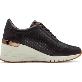 Marco Tozzi Damen Wedge Sneaker mit Lederanteil mit Keilabsatz, Braun (Mocca Comb), 40 EU