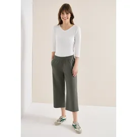 Cecil High Waist Wide Leg Hose Khaki 52