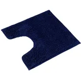 PANA® Chenille WC-Vorleger mit Ausschnitt (45x45cm) • U-förmiger Badteppiche • Badematte für Toilette, WC, Klo, Gäste-WC • Mikrofaser Matte • Flauschiger Klo Vorleger • Farbe: Blau