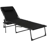 Vallsero Relaxsessel,, Schwarz, Metall, Freiform, 60x31x190 cm, Gartenmöbel, Gartenliegen