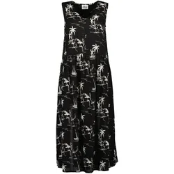 Sommerkleid BLUE SEVEN "Blue Seven Maxikleid FUN TEXTURES", Damen, Gr. 44, schwarz (999, schwarz), 100% Viskose, lang, V-Ausschnitt, ohne Ärmel, Kleider