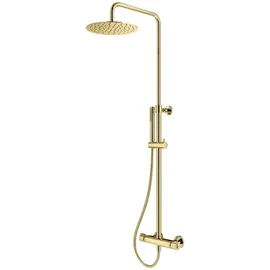 Mariner Volta Duschsystem mit Thermostat, Metall-Stabhandbrause und Edelstahl-Kopfbrause rund, WLS6302-OR,