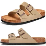 Torotto Herren Pantoletten Leder Unisex-Erwachsene Sandalen Hausschuhe Arbeitsschuhe Antistatik Bequeme