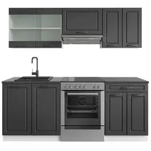 Vicco Küchenzeile R-Line 200 cm Anthrazit Landhaus/Weiß