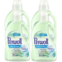 Perwoll Care und Free, Feinwaschmittel, 96 (4 x 24) Waschladungen, mit Mizellenwasser für empfindliche Haut und Allergiker geeignet