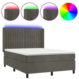 vidaXL Boxspringbett 140 x 200 cm Dunkelgrau