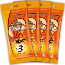 BIC 3 Sensitive Herren, 16 Einwegrasierer mit je 3 Klingen, mit Aloe Vera & Vitamin E für eine sanfte Rasur
