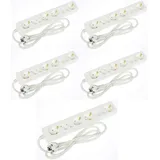 5 x G-L-T 8-Fach Schuko + Euro Mehrfachsteckdose Weiss Steckdosenleiste, Kabel 1,4m, Steckerleiste