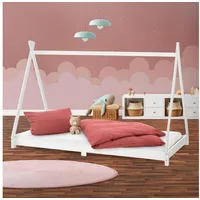ML-Design Kinderbett Tipi mit Lattenrost 90x200 cm Weiß aus