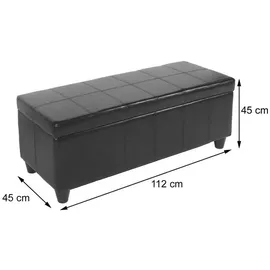 berlinlodge Aufbewahrungs-Truhe Sitzbank Lars HxBxT 45x112x45cm Creme Leder + Kunstleder