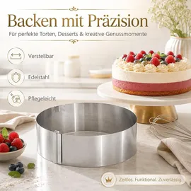 Testrut Tortenring, ES, 8 cm, Stufenlos verstell
